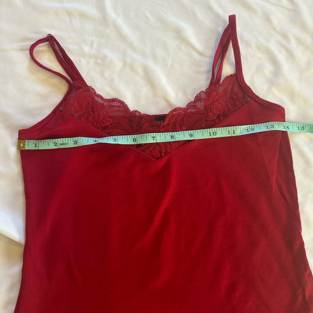 White House Black Market Red Lace Camisole - Picture 2 of 6